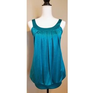 Turquoise Pleated-Front, Fitted Bottom Dress